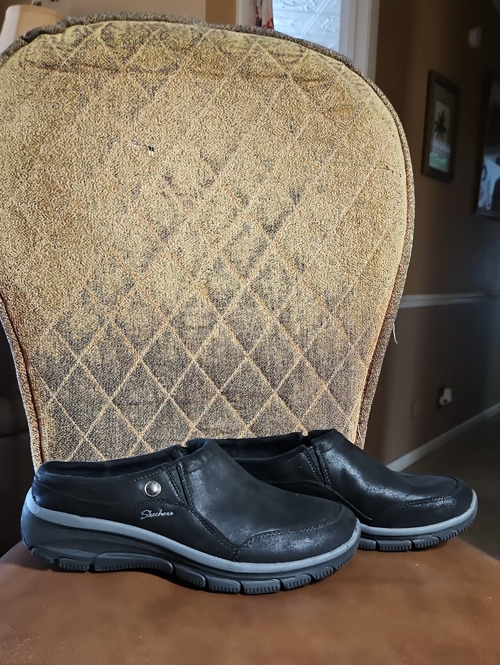 Skechers Easy Going Latte 2 Slip On Mules Clogs Shoes Relaxed Fit Black